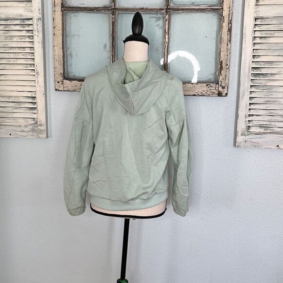 Alfani Womens Hoodie Sweatshirt Drop Shoulder Light Green Size Petite Medium NWT - Picture 5 of 11